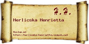 Herlicska Henrietta névjegykártya